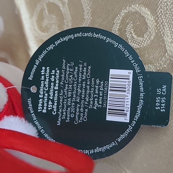 Starbucks Barista Bear 2019 Snow Suit Collectible Christmas Ornament - Picture 5 of 5